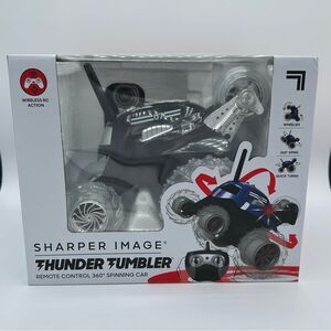 NEW- SHARPER IMAGE® THUNDER TUMBLERREMOTE CONTROL 360° SPINNING CAR BLACK